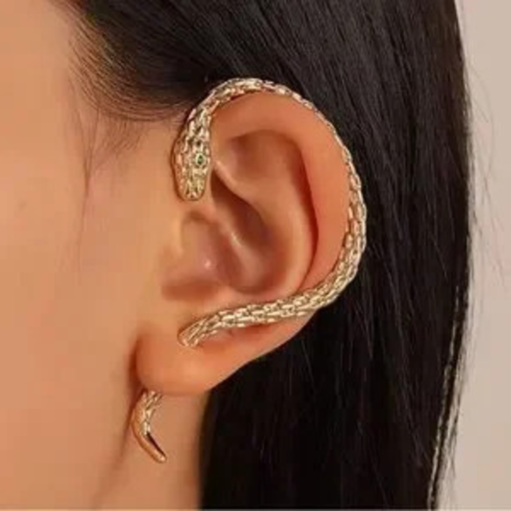 Gold Snake Ear Cuff Earring C Left Ear Only